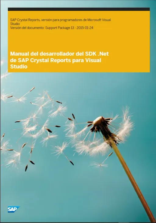 Portada de Manual del desarrollador del SDK .Net de SAP Crystal Reports para Visual Studio