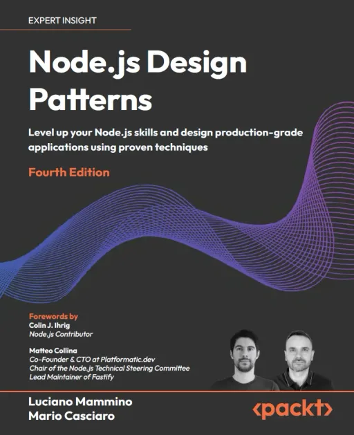 Portada de Node.js Design Patterns, 4th Edition
